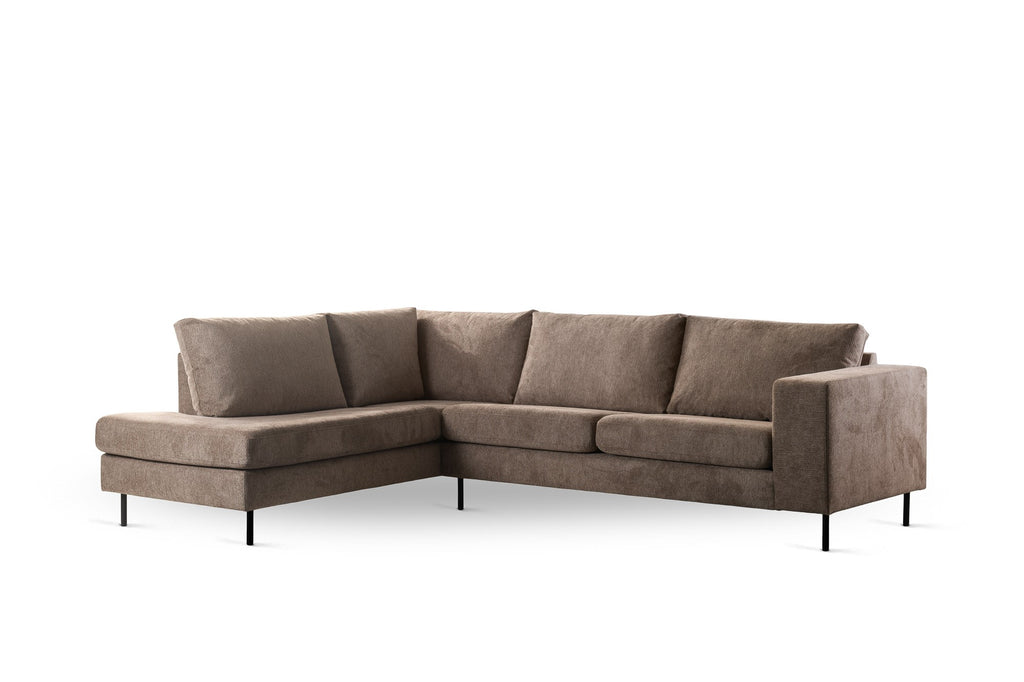 Niceey 3 zits hoekbank links, stof Lord 35, E520 taupe