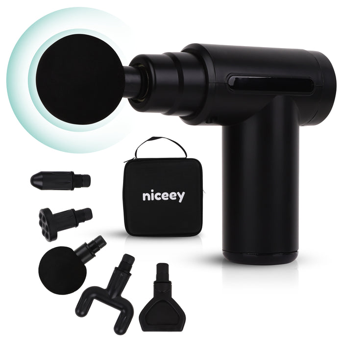 Niceey Professionele Mini Massage Gun - Draadloos - Zwart