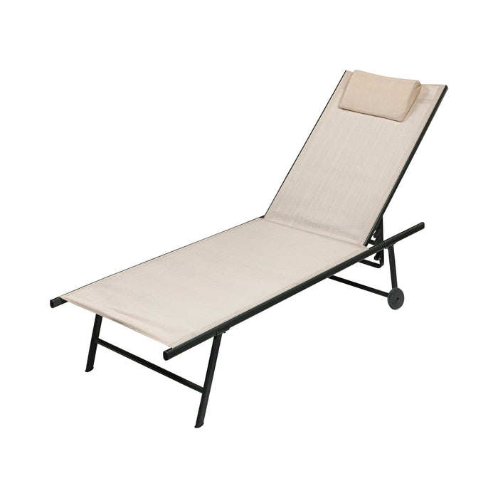 Niceey Ligbed - Opvouwbaar - Inclusief Hoofdkussen - Beige