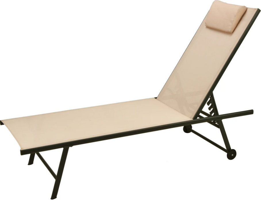 Niceey Ligbed - Opvouwbaar - Inclusief Hoofdkussen - Beige