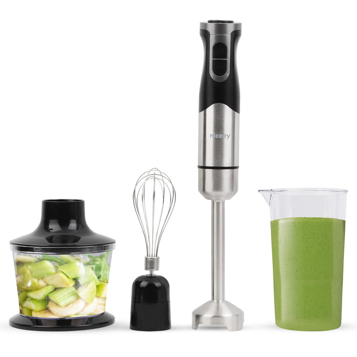Niceey Staafmixer - Hakmolen 4-in-1 Set - 1000W - RVS