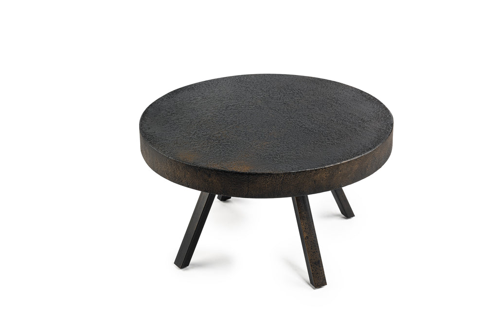Niceey Salontafel rond 74 cm, Lava, B341 vintage zwart