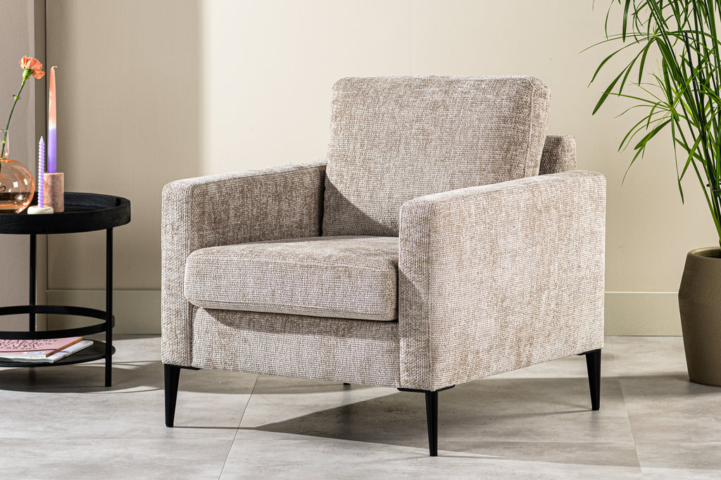 Niceey 1 zits fauteuil, stof Elite, E720 champagne