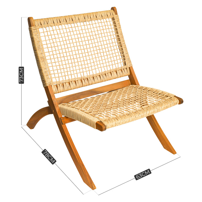 Niceey Rotan Loungestoel - vouwbaar - FSC bamboe/Hout