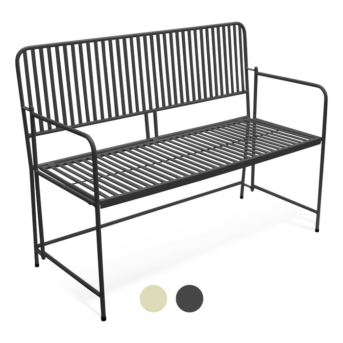 Jardinion garden bench rust look 83 x 27 x 45 cm metal, English garden design Anthracite Jardinion garden bench rust look 83 x 27 x 45 cm metal, English garden design Anthracite