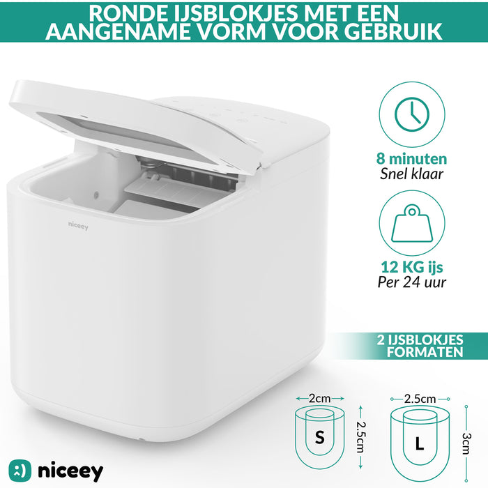 Vriendin Noodlottig Voorzitter Niceey IJsblokjesmachine Pro - 2 Liter - 6-8 Min. - 12kg/24u - met IJs — Niceey - waar luxe betaalbaar wordt Vriendin Noodlottig Voorzitter Niceey IJsblokjesmachine Pro - 2 Liter - 6-8 Min. - 12kg/24u - met IJs — Niceey - waar luxe betaalbaar wordt