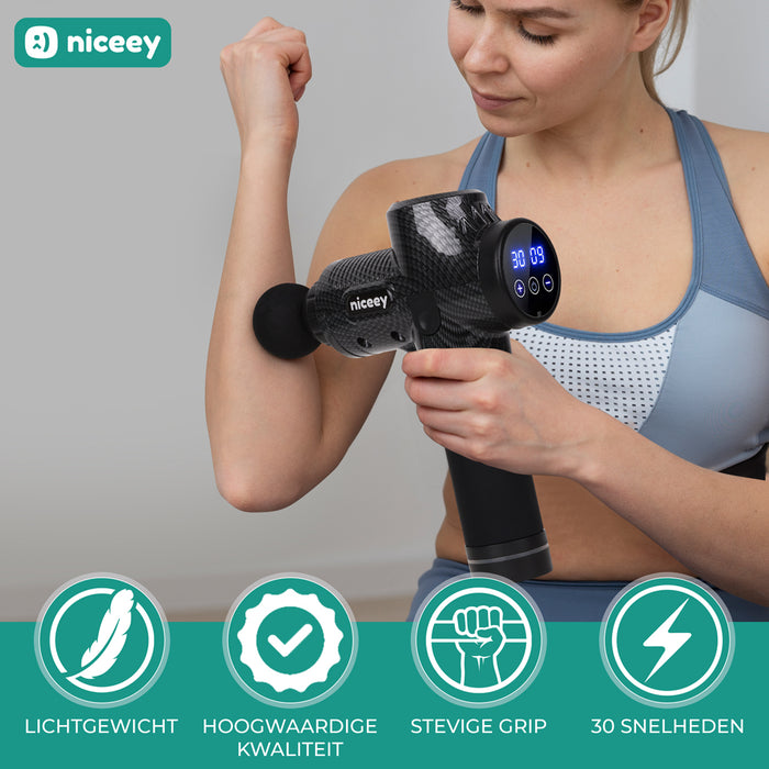 Niceey Professionele Massage Gun - Draadloos - Zwart