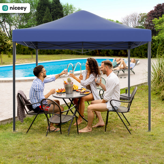 Niceey Partytent - 3x3m - Paviljoen - Opvouwbaar en Waterdicht - Easy Up - Draagtas met Wielen - Donkerblauw