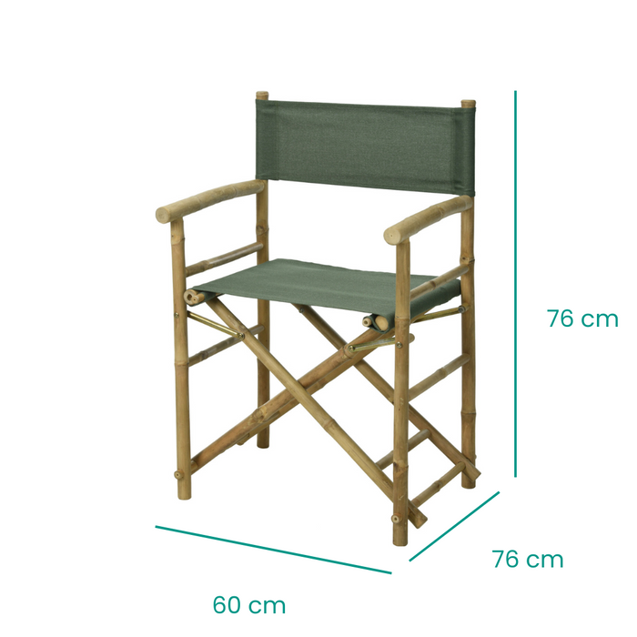 Niceey Regisseursstoel - Bamboe - Set van 2 - Groen