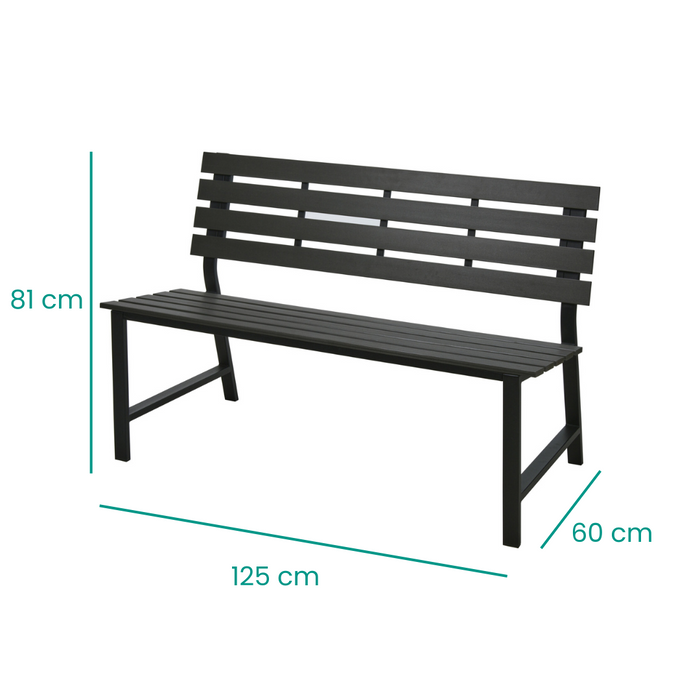 Niceey Tuinbank - 125X60X81 - Polywood - Zwart