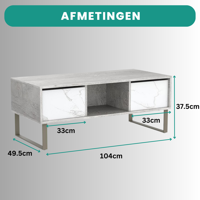 Niceey Salontafel - Koffietafel - Marberlook