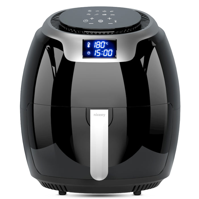 Niceey Airfryer XXL - Heteluchtfriteuse - 1800W - 8,0L - Incl. Kookboek - Zwart