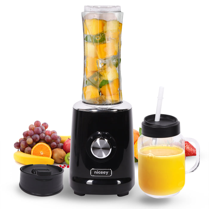 Niceey Mini Blender - Smoothie Maker - 500W - Zwart