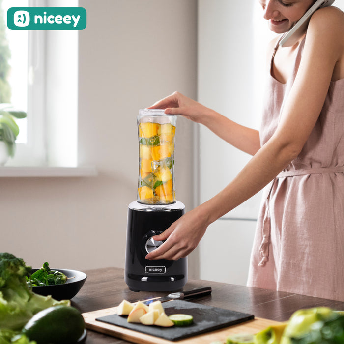 Niceey Mini Blender - Smoothie Maker - 500W - Zwart