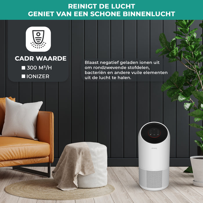 Luchtreiniger met HEPA-filter, H13 30 m² CADR 125 m³/h, wifi-reiniger, compatibel met app Smart Life, Alexa en Google Home, verwijdert allergenen, rook, biologische stoffen en aromatherapie Luchtreiniger met HEPA-filter, H13 30 m² CADR 125 m³/h, wifi-reiniger, compatibel met app Smart Life, Alexa en Google Home, verwijdert allergenen, rook, biologische stoffen en aromatherapie