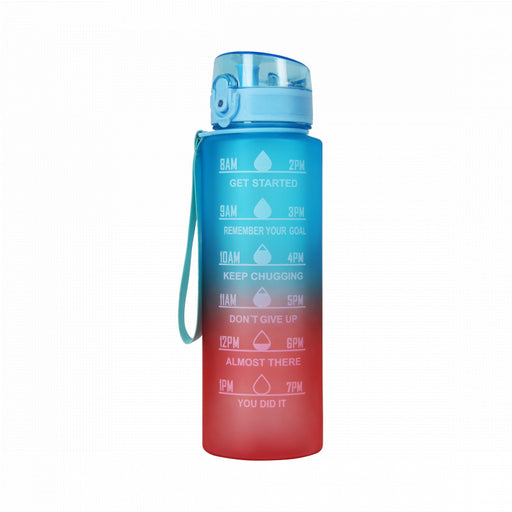 Niceey Waterfles - Drinkfles met Tijdmarkeringen - Bidon - Sportfles - 1 Liter - Drinkbeker - BPA vrij