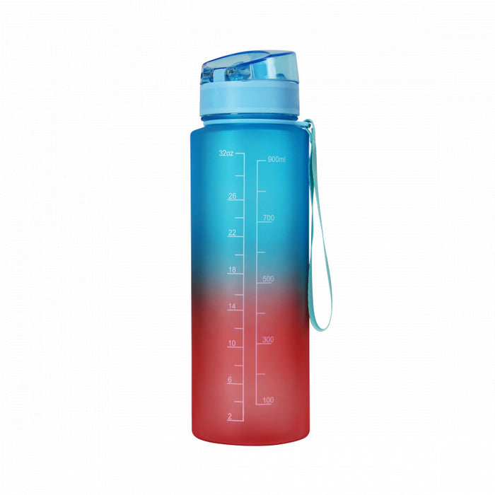 Niceey Waterfles - Drinkfles met Tijdmarkeringen - Bidon - Sportfles - 1 Liter - Drinkbeker - BPA vrij