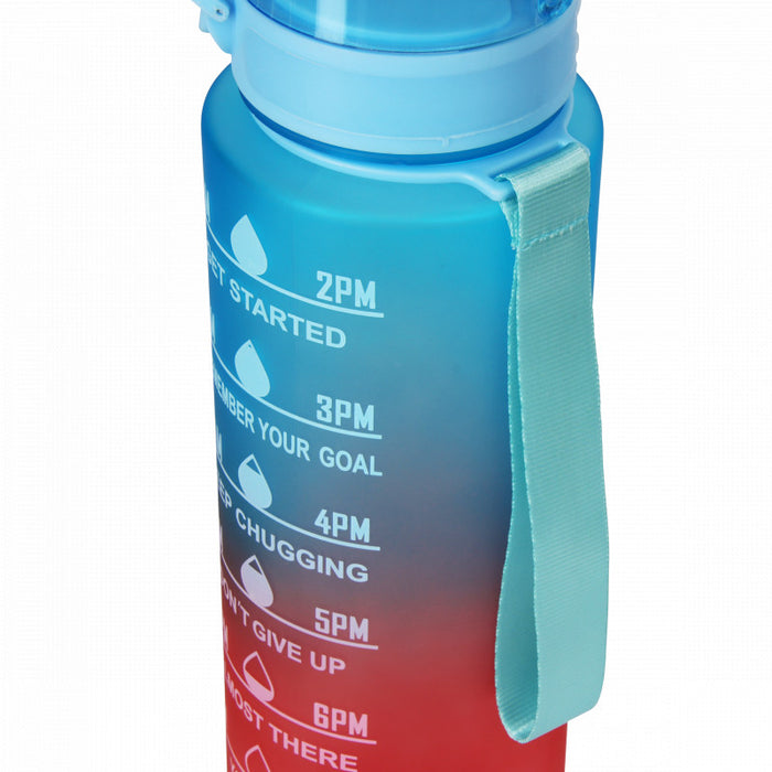 Niceey Waterfles - Drinkfles met Tijdmarkeringen - Bidon - Sportfles - 1 Liter - Drinkbeker - BPA vrij