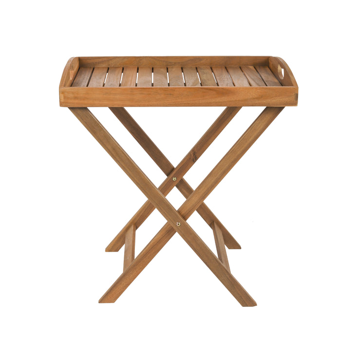 Niceey Tuintafel - Klaptafel- inklapbaar - Met Dienblad - Masssief Acacia Hout