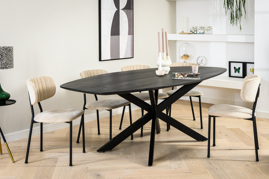 Niceey Eetkamertafel ovaal, 230x110 cm, M340 zwart