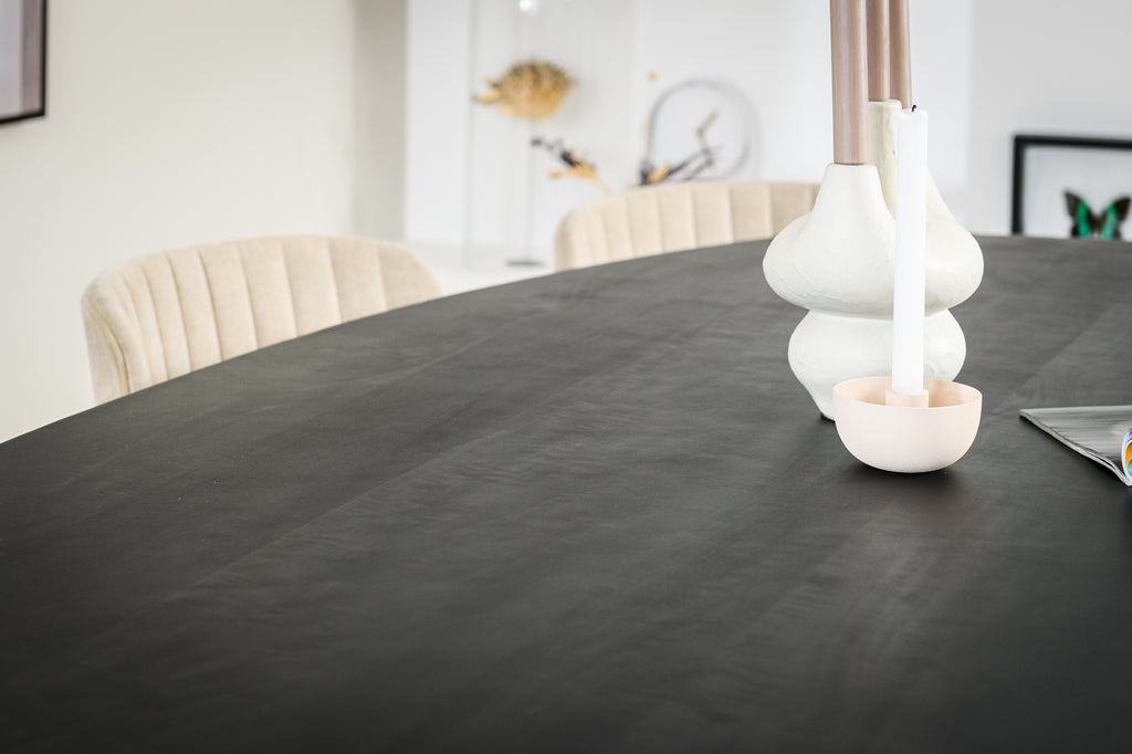 Niceey Eetkamertafel ovaal, 230x110 cm, M340 zwart