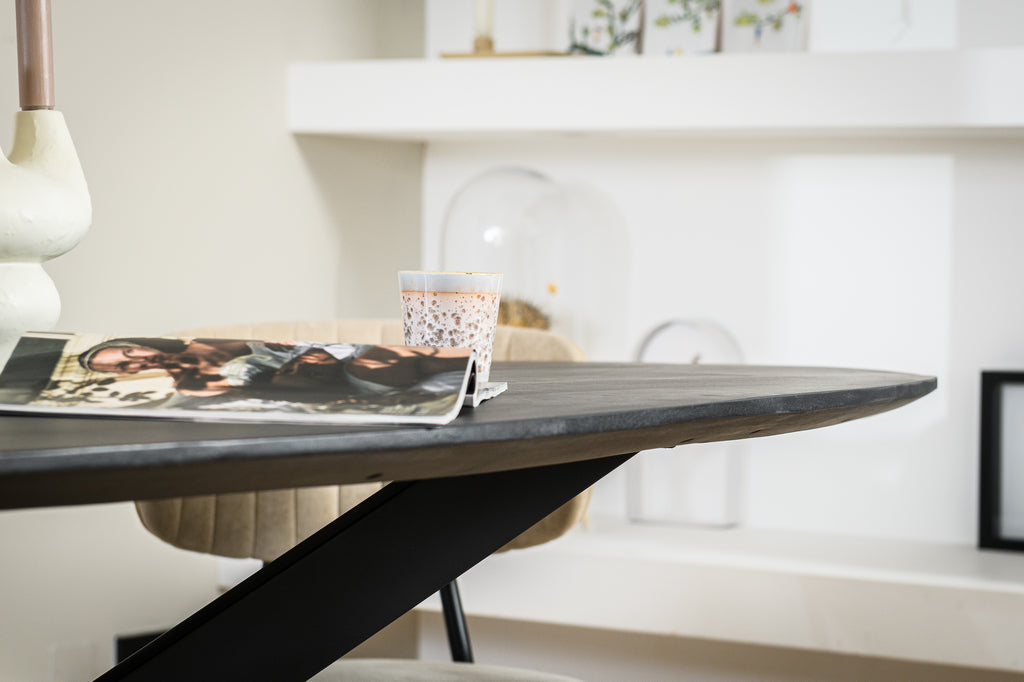 Niceey Eetkamertafel ovaal, 230x110 cm, M340 zwart