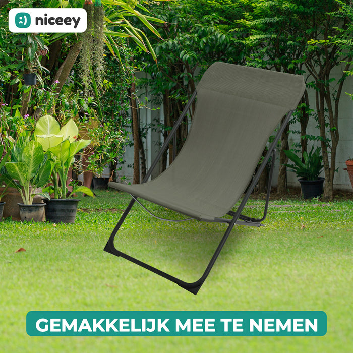 Niceey Ligstoel  - Tuinstoel  - Groen