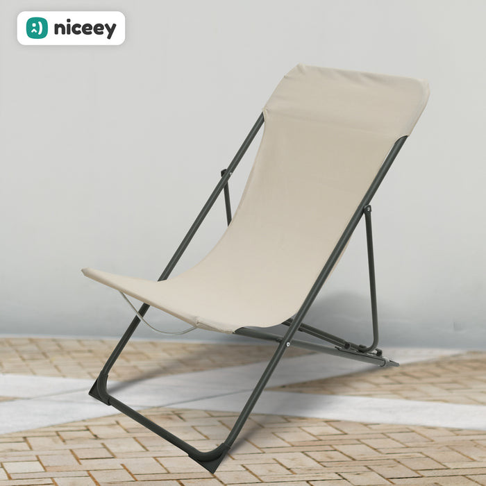 Niceey Ligstoel - Tuinstoel - Beige