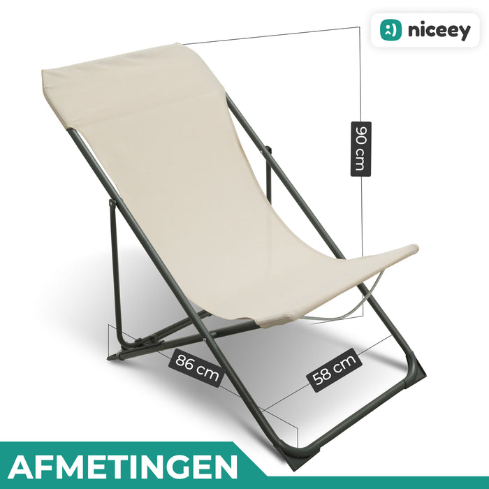 Niceey Ligstoel - Tuinstoel - Beige