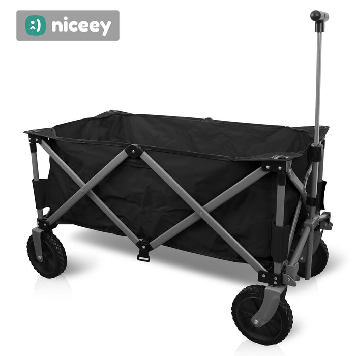 Niceey Bolderkar - Opvouwbaar - 80KG Draagkracht - 94L - Inklapbare Bolderwagen/Transportwagen - 2 Standen - Wasbaar Polyester - 98x45cm - Zwart