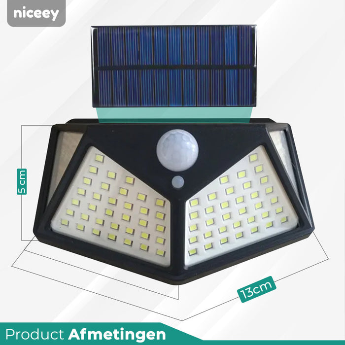 Niceey Solar Buitenlamp - Set van 2 - 100 LED's - Zwart