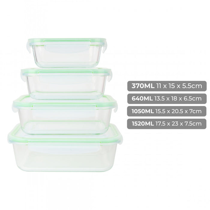 Niceey Meal Prep Bakjes - Set van 4 - Glas