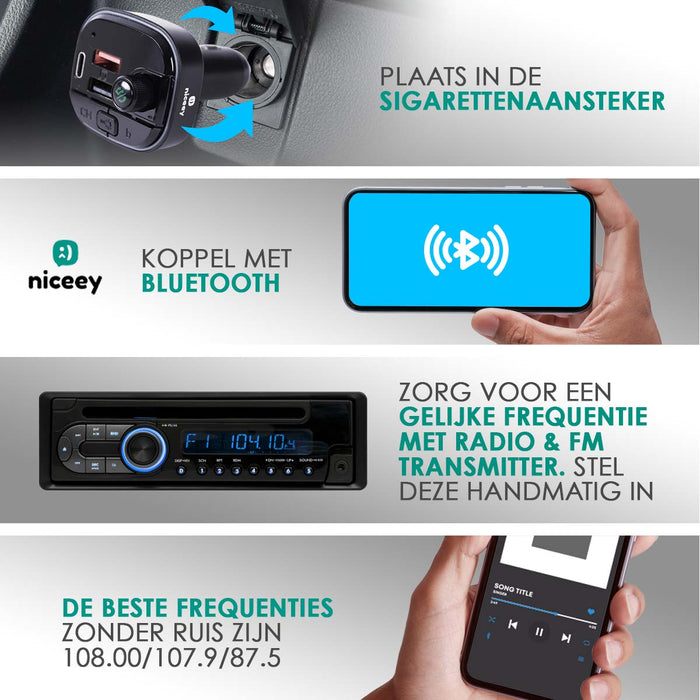 hetzelfde stad Aanbeveling Niceey FM Transmitter - Bluetooth Carkit - Zwart — Niceey - waar luxe  betaalbaar wordt
