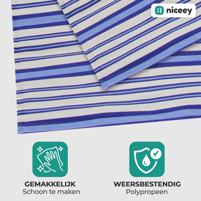 Niceey Buitenkleed - Tuintapijt - 120x180cm - Blauw/Wit