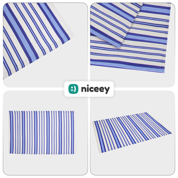 Niceey Buitenkleed - Tuintapijt - 120x180cm - Blauw/Wit