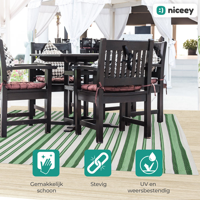 Niceey Buitenkleed - Tuintapijt - 120x180cm - Groen/Wit